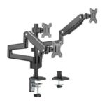MXG BMA-36 Triple Montior Pole Mounted Premium Aluminum Spring-Assisted Monitor Arm
