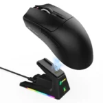 Attack Shark X1 Wireless Gaming Mouse with Touchpad RGB Charging Dock – Black/White/Red (PAW3395PRO Sensor)