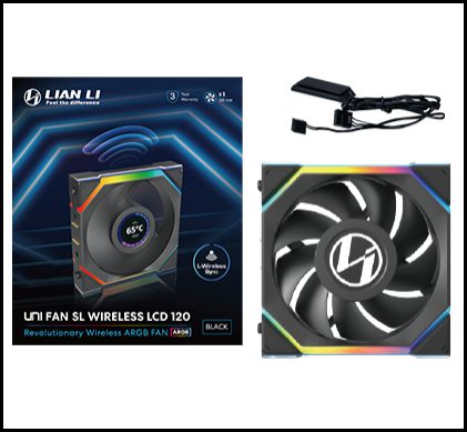 Lian Li UNI Fan SL Wireless LCD 120 ARGB Fan – Black/White (Single Fan/Pack of 3) - Image 6
