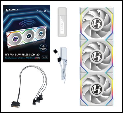 Lian Li UNI Fan SL Wireless LCD 120 ARGB Fan – Black/White (Single Fan/Pack of 3) - Image 5