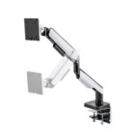 MXG HMA-12R Heavy Duty RGB Gaming Monitor Arm – Matte White - Image 2