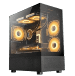 Sonic E3BL M-ATX ARGB Gaming Case (3x ARGB Fans) – Black/White