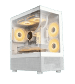 Sonic E3BL M-ATX ARGB Gaming Case (3x ARGB Fans) – Black/White - Image 2