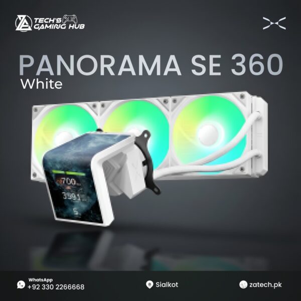 TRYX PANORAMA SE 360 ARGB White all-in-one liquid CPU cooler.