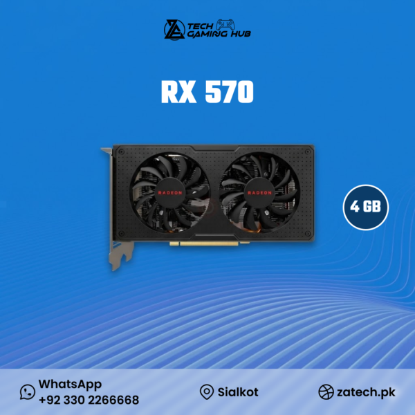 AMD Radeon RX 570 graphics card with 4GB of GDDR5 memory.
