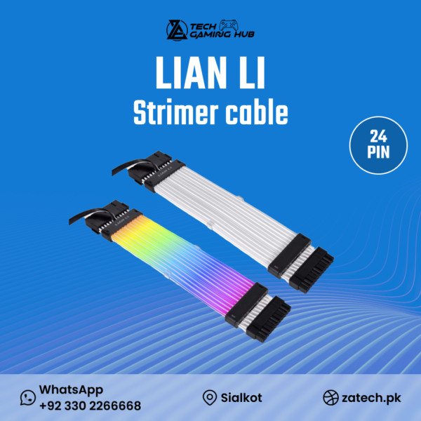 Lian Li Strimer Plus V2 ARGB 24-Pin extension cable.