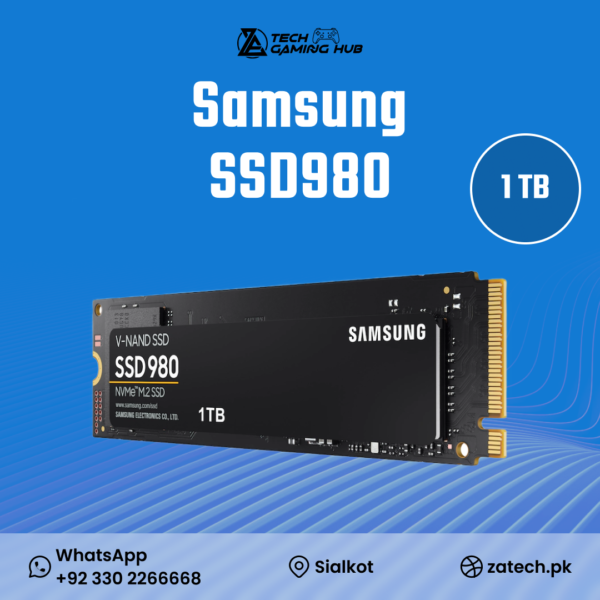 Samsung 980 1TB PCIe 3.0 NVMe M.2 Solid State Drive.
