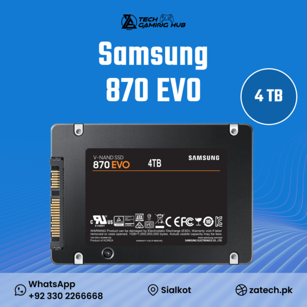 Samsung 870 EVO 4TB SATA III Solid State Drive.