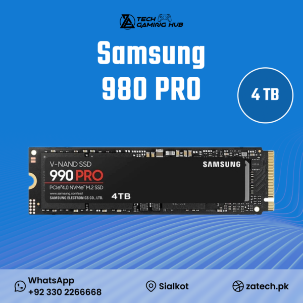 Samsung 990 PRO 4TB M.2 NVMe SSD.
