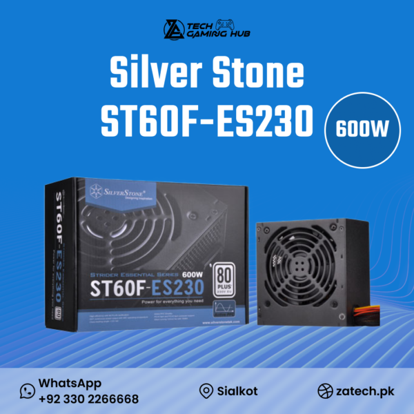 SilverStone Strider Essential Series ST60F-ES230 600W Power Supply Unit (PSU).