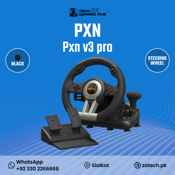 PXN V3 Pro Gaming Racing Steering Wheel designed for driving simulator games.