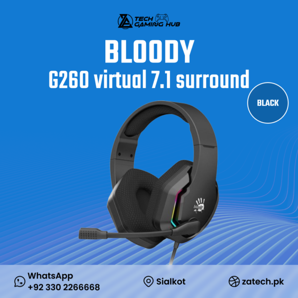 Bloody G260 Virtual 7.1 Surround Sound Gaming Headset.