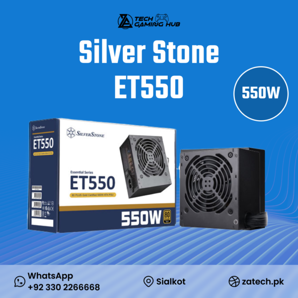 SilverStone Essential Series ET550-G 550W ATX Power Supply Unit.