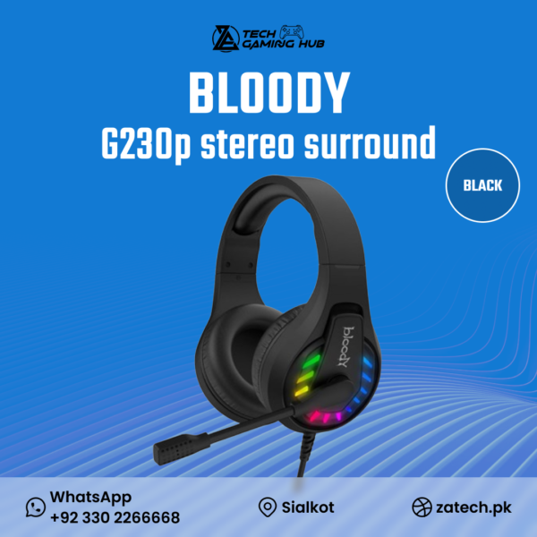 A4Tech Bloody G230P stereo surround sound gaming headset.