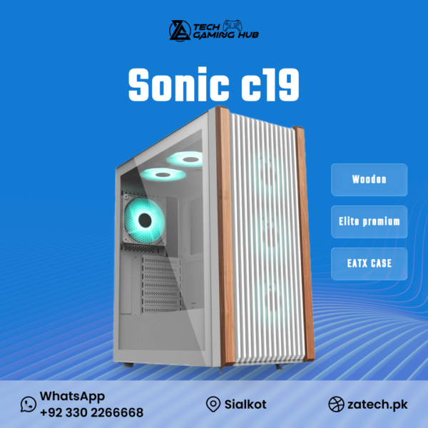 Sonic C19 Wooden Elite Premium is an E-ATX (Extended ATX) gaming computer case