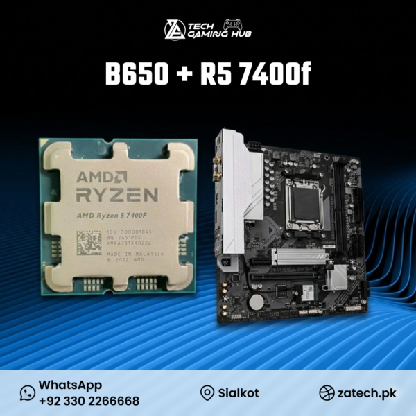 AMD Ryzen 5 7400F processor and a Gigabyte B650M Gaming WiFi motherboard.