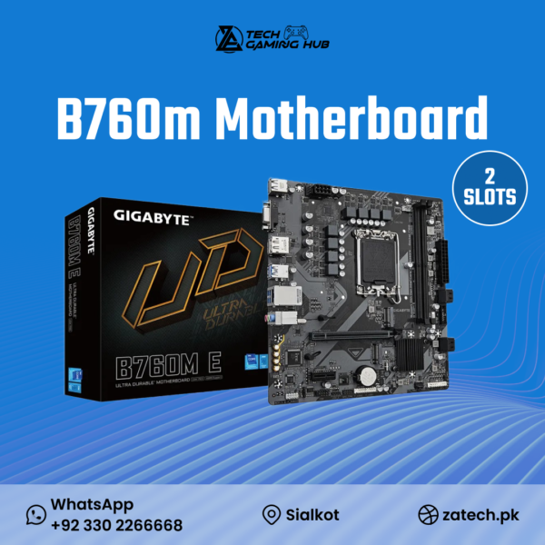 Gigabyte B760M E motherboard designed for Intel LGA 1700 processors.