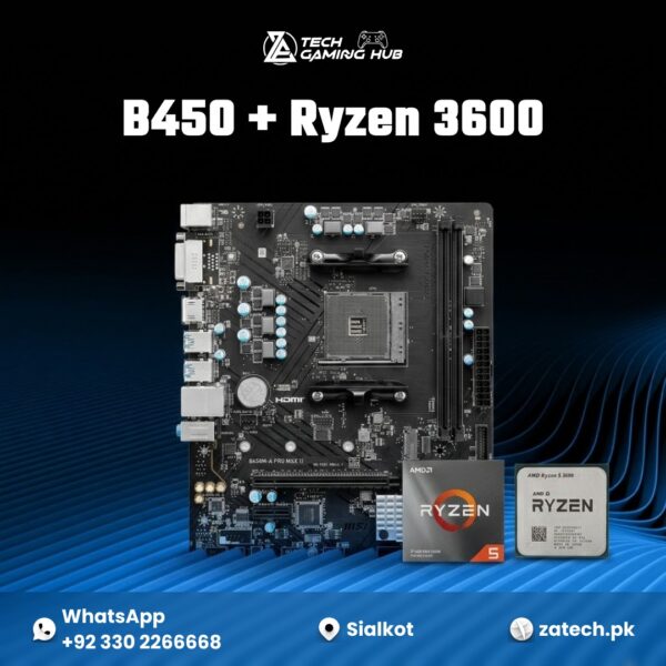MSI B450M-A PRO MAX II motherboard and an AMD Ryzen 5 3600 processor.
