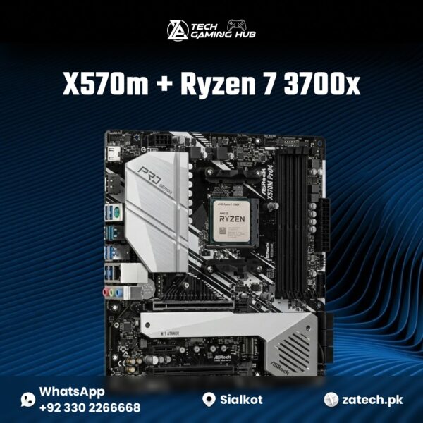 ASRock X570M Pro4 motherboard bundle with an AMD Ryzen 7 3700x processor.