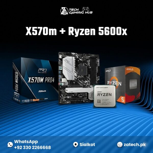 ASRock X570M PRO4 motherboard, which is a micro-ATX board designed for AMD processors.