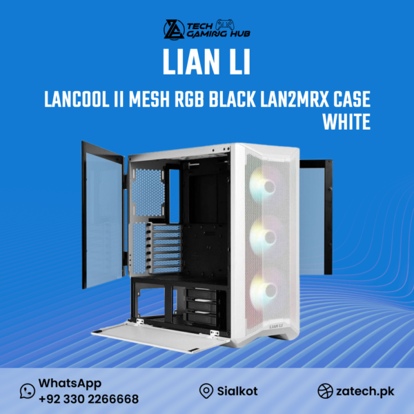 Lian Li LANCOOL II MESH RGB Tempered Glass ATX Case in white,
