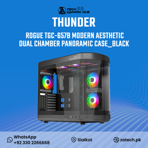 Thunder Rogue TGC-657B Mid-Tower ATX Gaming Case in black.