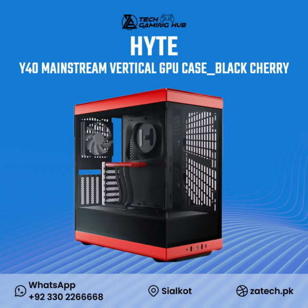 HYTE Y40 Mainstream Vertical GPU Case ATX Mid Tower Gaming Case Black Cherry