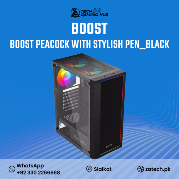 Boost Peacock Gaming Case, an ATX mid-tower computer casing,