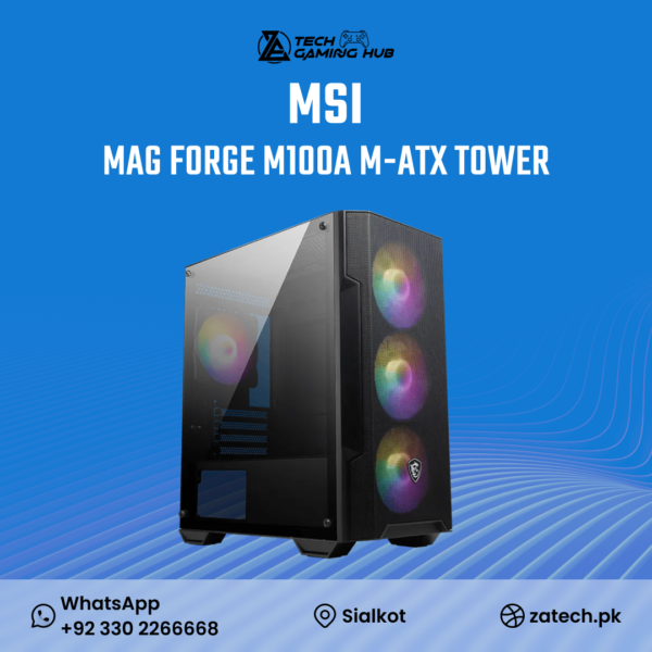 MSI MAG Forge M100A Micro-ATX Gaming PC Case.