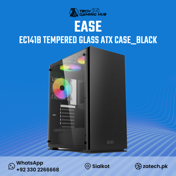 Ease EC141B Tempered Glass ATX Gaming Case.