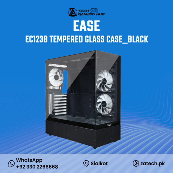 Ease EC123B ARGB MicroATX Mid-Tower Computer Case.