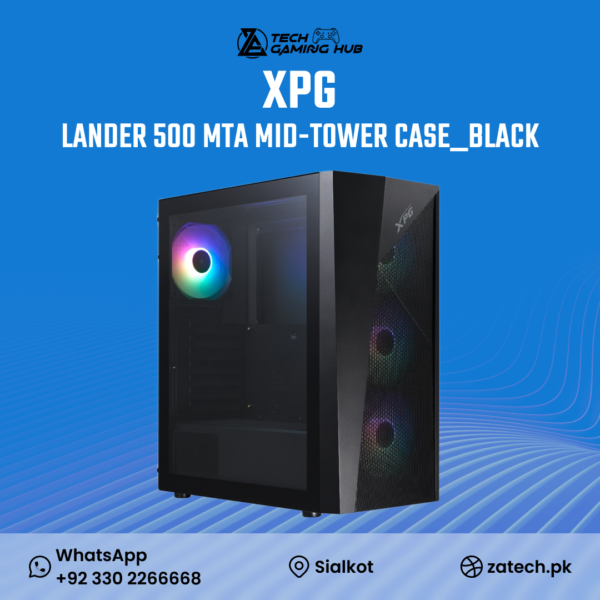 XPG Lander 500 Mid-Tower Gaming Case in black.