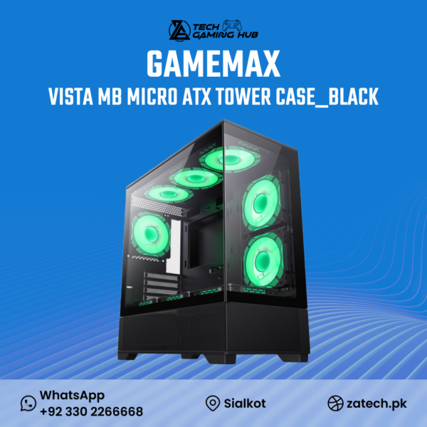 GameMax Destroyer TGB black computer case.