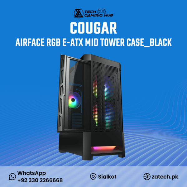 Cougar Airface RGB E-ATX Mid Tower Case in Black.