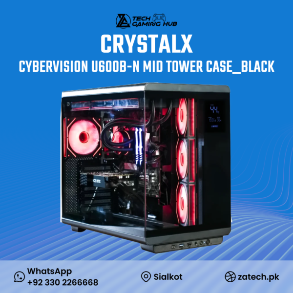 CrystalX CyberVision U600B-N Mid Tower Gaming Case,