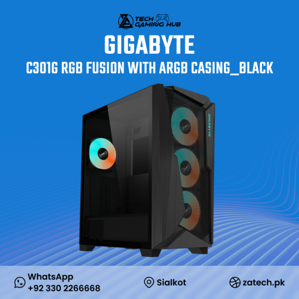 Gigabyte C301 Glass RGB Mid Tower PC Gaming Case.