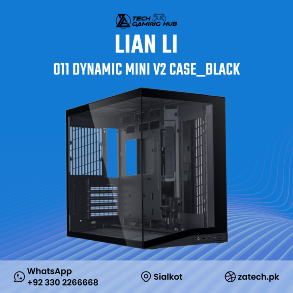 Lian Li O11 Dynamic Mini V2 PC case in black.