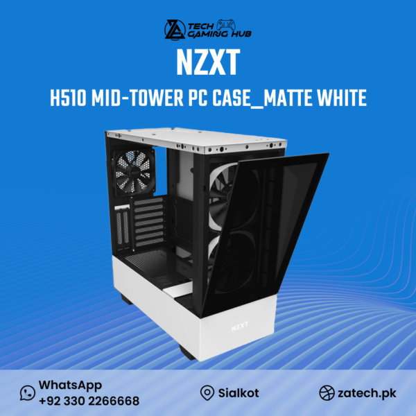 NZXT H510 Elite Matte White computer case.