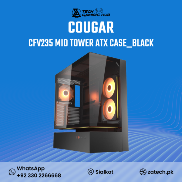 Cougar CFV235 Mid-Tower ATX Case in black,