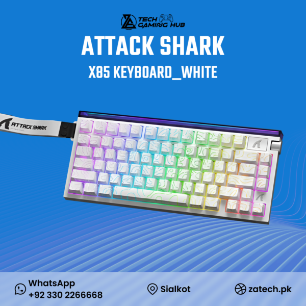 ATTACK SHARK X85 (specifically the White Contour model), a 75% layout wireless mechanical gaming keyboard.