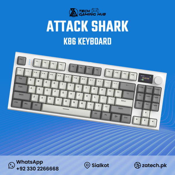 ATTACK SHARK K86 is a 75% layout wireless mechanical keyboard