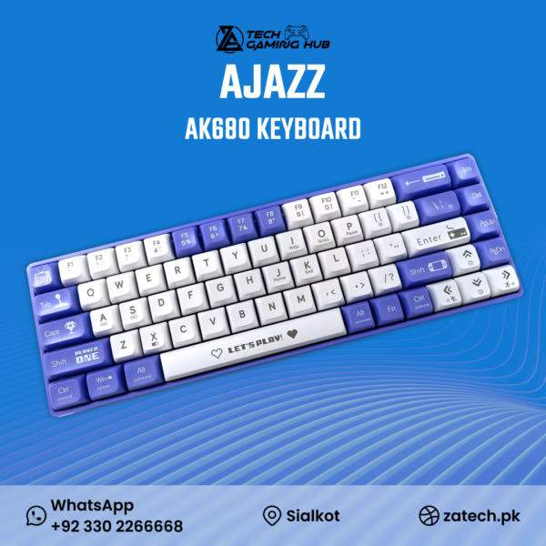 Ajazz AK680, a compact 65% mechanical gaming keyboard,