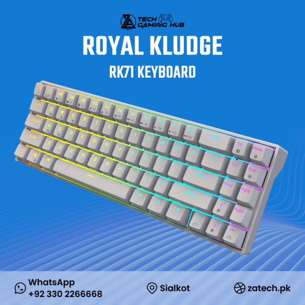 Royal Kludge RK71, a compact 70% mechanical gaming keyboard,