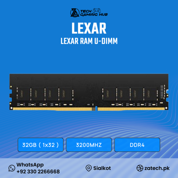 Lexar 32GB DDR4 3200MHz UDIMM Desktop Memory module.