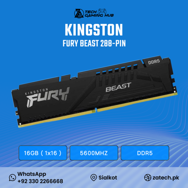 Kingston FURY Beast 16GB (1x16GB) DDR5 5600MHz CL36 Desktop Memory module.