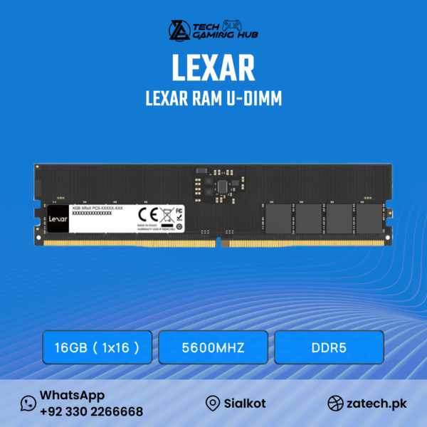 Lexar 16GB DDR5 5600MT/s UDIMM Desktop Memory module.