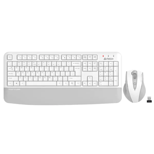 A4Tech Fstyler FG2500S Plus 2.4G Multimedia Wireless Keyboard Mouse Combo Set (FGK20+FG55S Plus Silent Click) - White