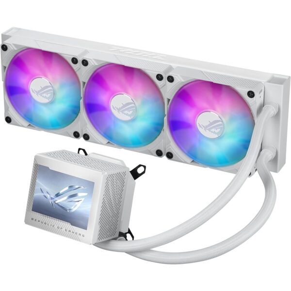 ASUS ROG RYUJIN III 360 ARGB Extreme AIO CPU Liquid Cooler, AMD Ryzen 9000 & Intel Core Ultra Ready, Asetek Gen8 V2 Pump, High Airflow & Static Pressure Magnetic Fans – White Edition