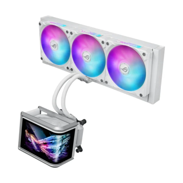 ASUS ROG Ryuo IV SLC 360 ARGB LCD AIO CPU Liquid Cooler – White