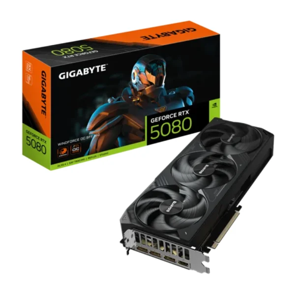 GIGABYTE GeForce RTX 5080 WINDFORCE OC SFF 16G Graphics Card, PCIe 5.0, GDDR7, GV-N5080WF3OC-16GD
